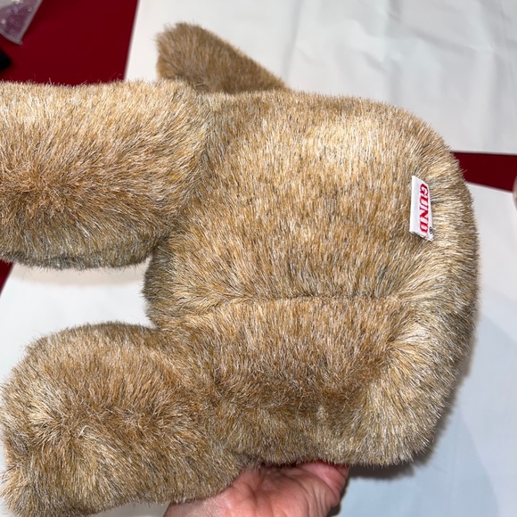 Gund brown fuzzy Bear 1982 vintage SOFT PLUSH sitting 10” tall black nose & eyes - Picture 5 of 13